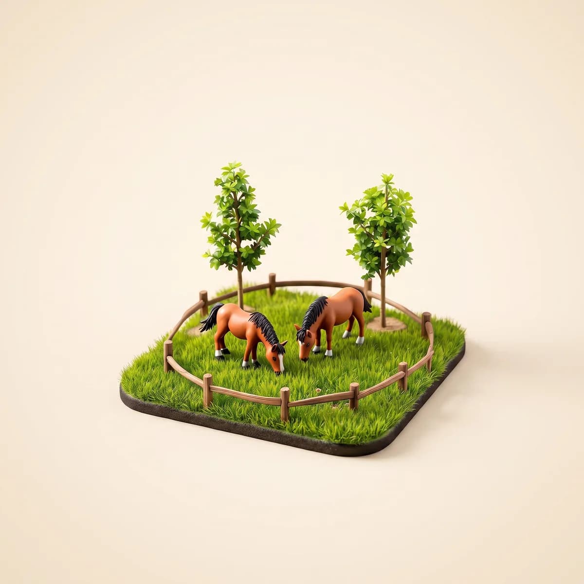 Horses Feeding — miniature illustration