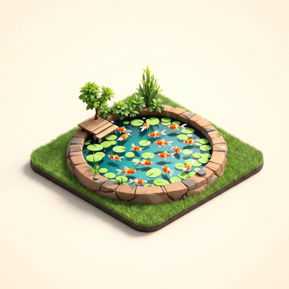 Fishes Feeding — miniature illustration