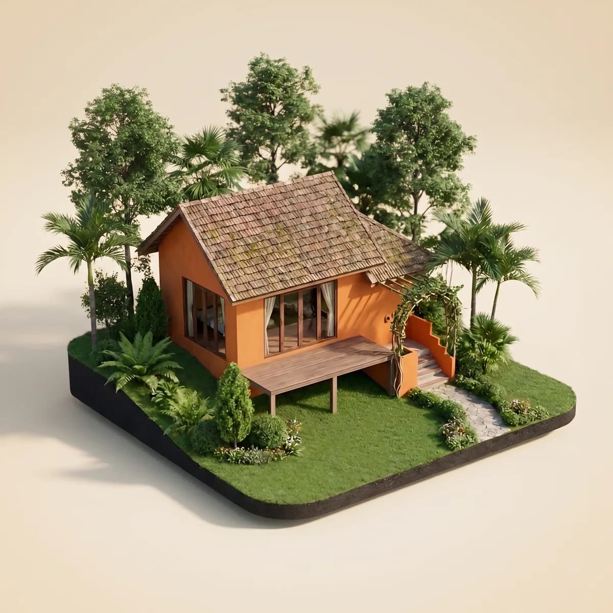 King Villa with Terrace — miniature illustration