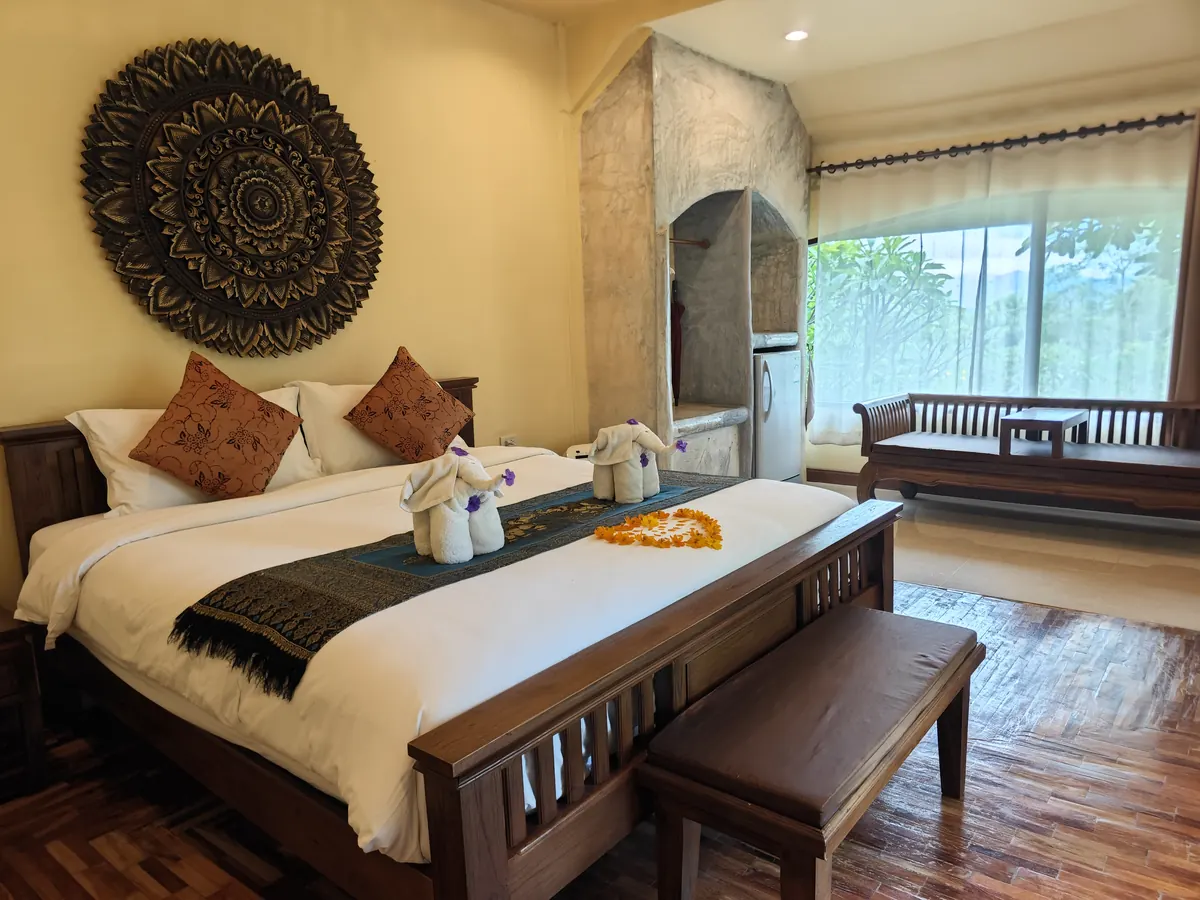 King Villa with Terrace — bedroom, wide interior view.