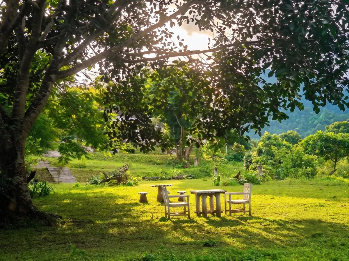 Twin Villa with Garden View — garden seating area.